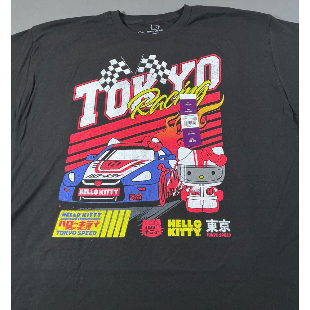 Hello Kitty Tokyo Racing Graphic T-Shirt Black 2XL Sanrio Tokyo Speed New - Picture 9 of 10